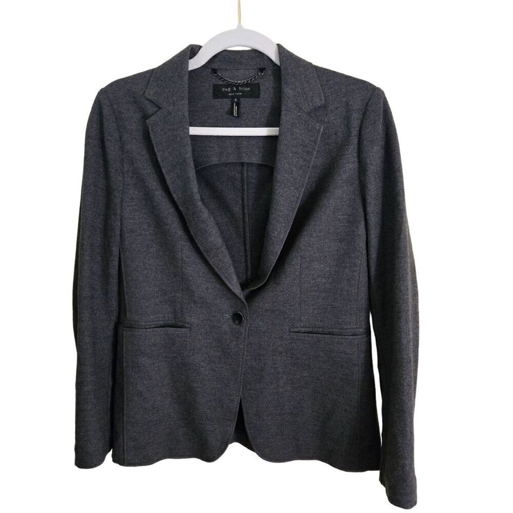Rag & Bone 100% Wool Gray Unstructured One Button… - image 2